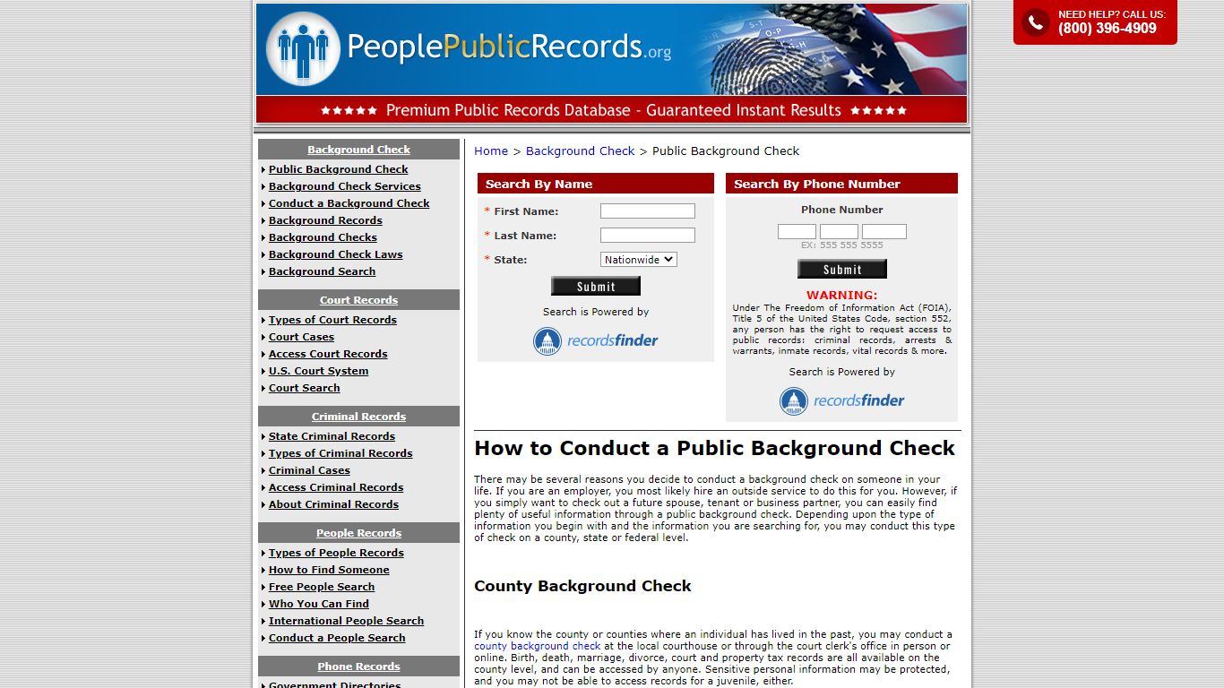 Public Background Check online in US - PeoplePublicRecords.org